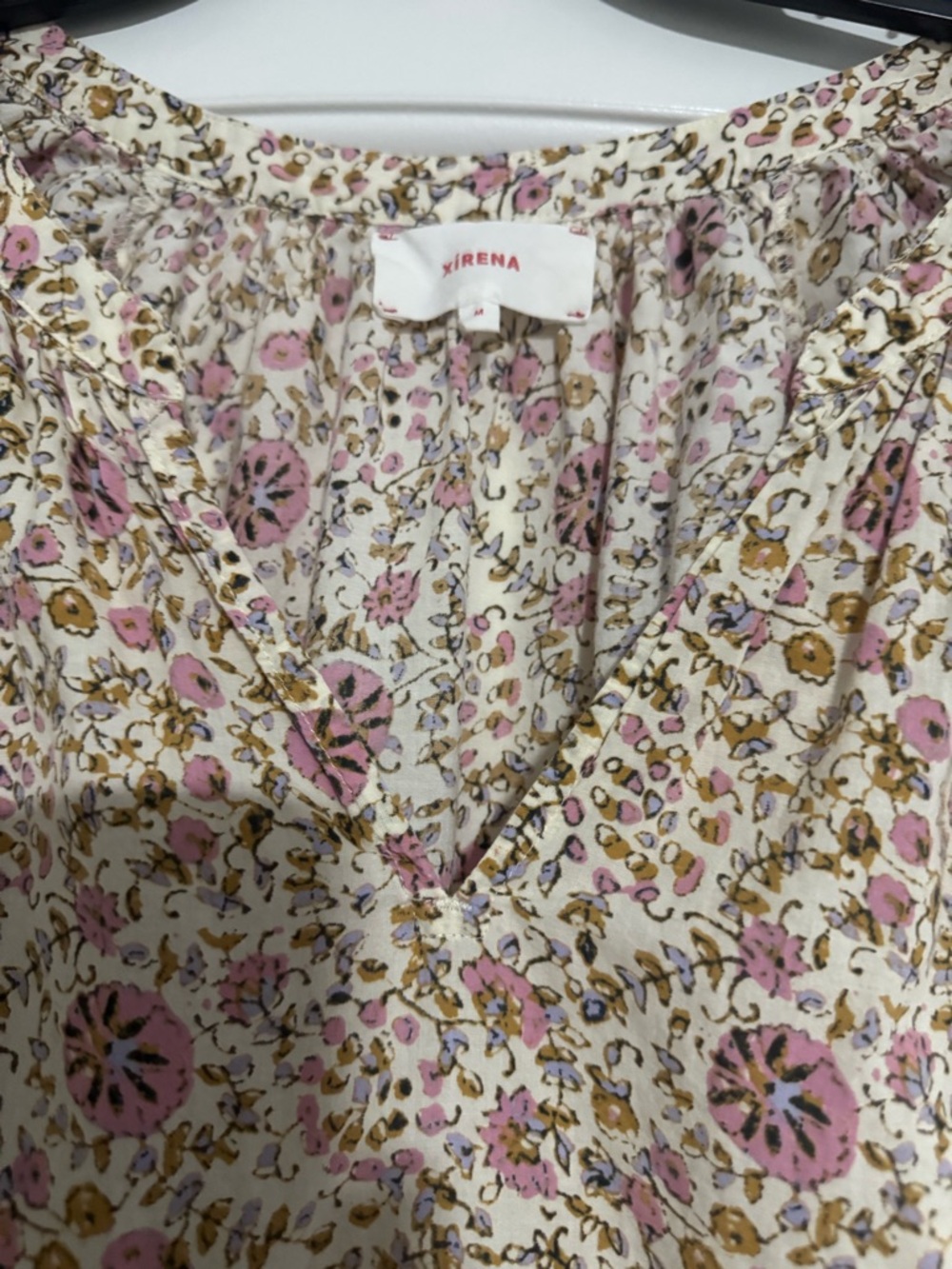 XiRENA Cream Maxi Dress with Pink Floral Print - Picture 3 of 6